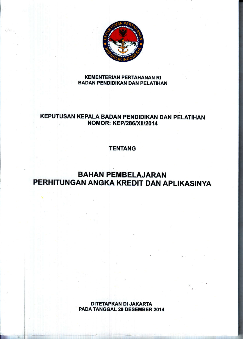 BAHAN PEMBELAJARAN PERHITUNGAN ANGKA KREDIT DAN APLIKASI