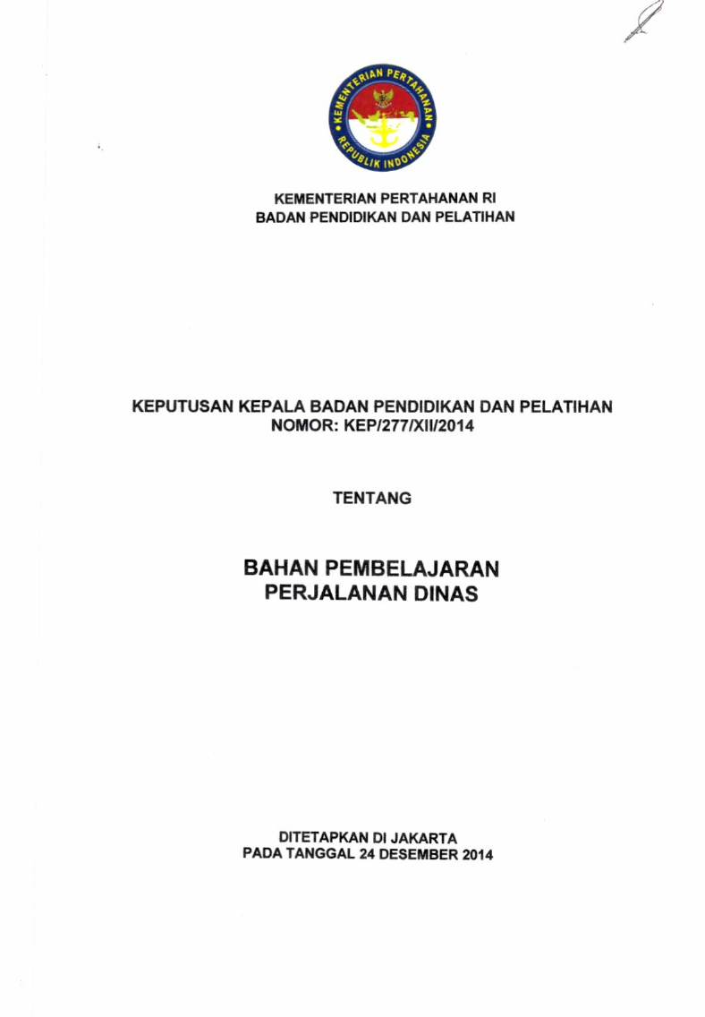 BAHAN PEMBELAJARAN PERJALANAN DINAS
