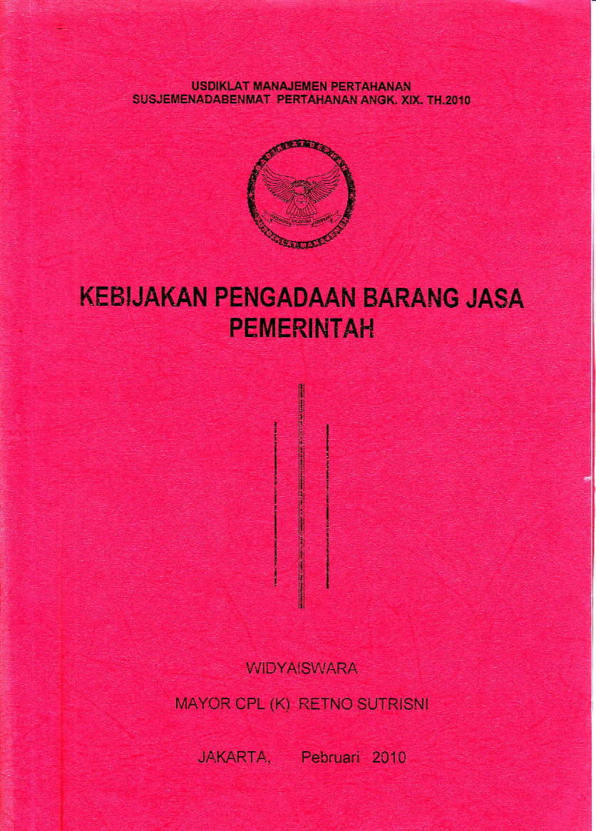 KEBIJAKAN PENGADAAN BARANG JASA PEMERINTAH