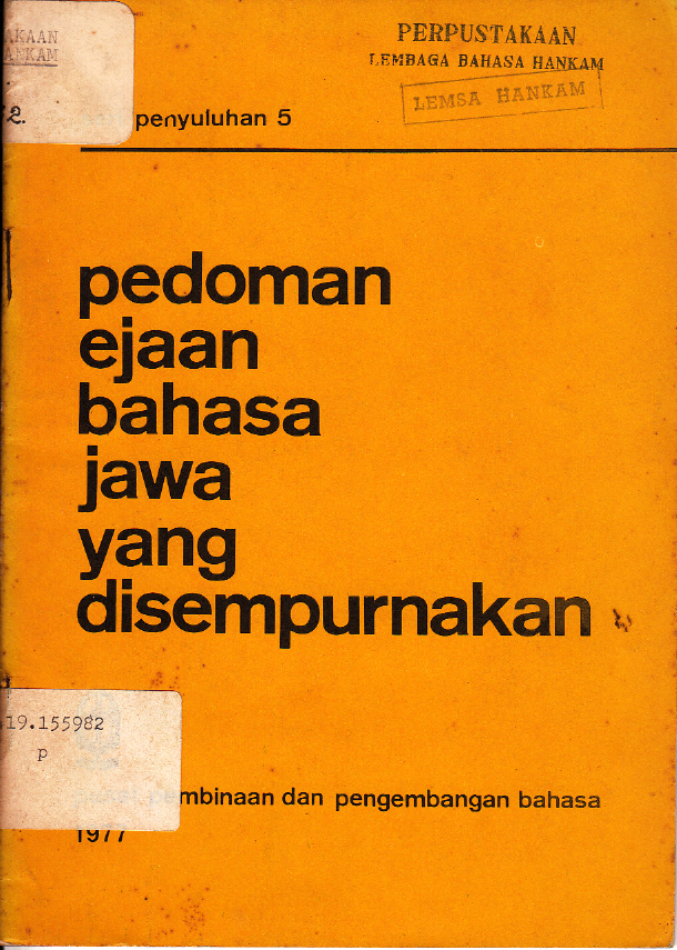 PEDOMAN UMUM EJAAN BAHASA JAWA YANG DISEMPURNAKAN