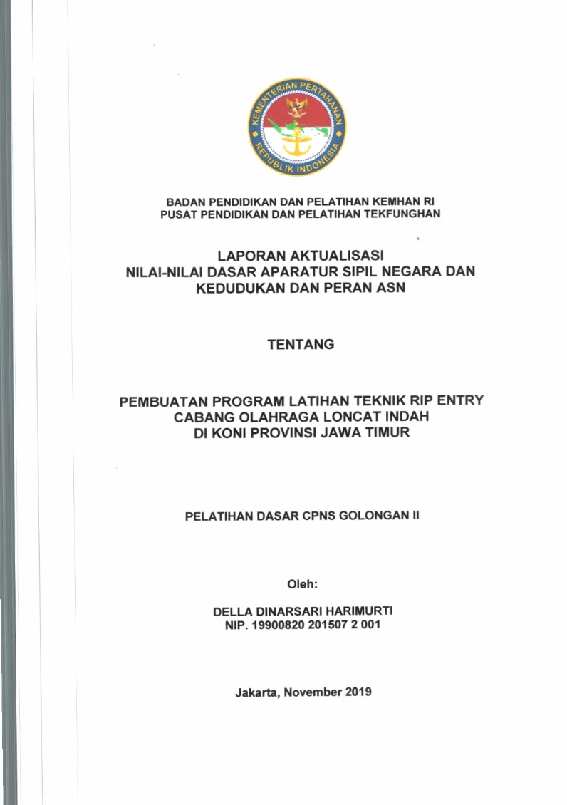 PEMBUATAN PROGRAM LATIHAN TEKNIK RIP ENTRY CABANG OLAHRAGA LONCAT INDAH DI KONI PROVINSI JAWA TIMUR