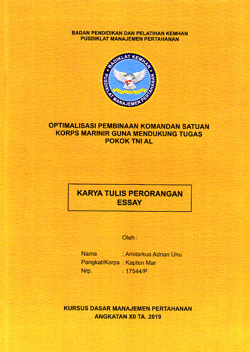 OPTIMALISASI PEMBINAAN KOMANDAN SATUAN KORPS MARINIR GUNA MENDUKUNG TUGAS POKOK TNI AL