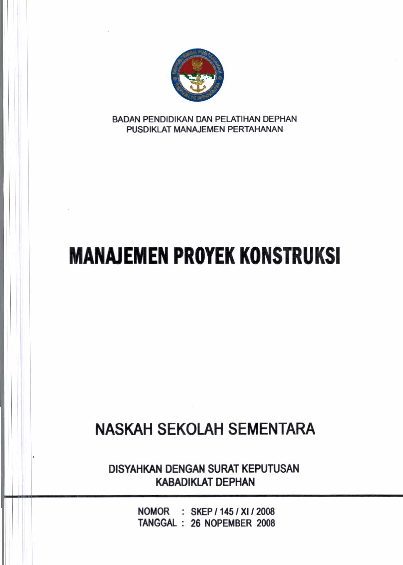MANAJEMEN PROYEK KONSTRUKSI