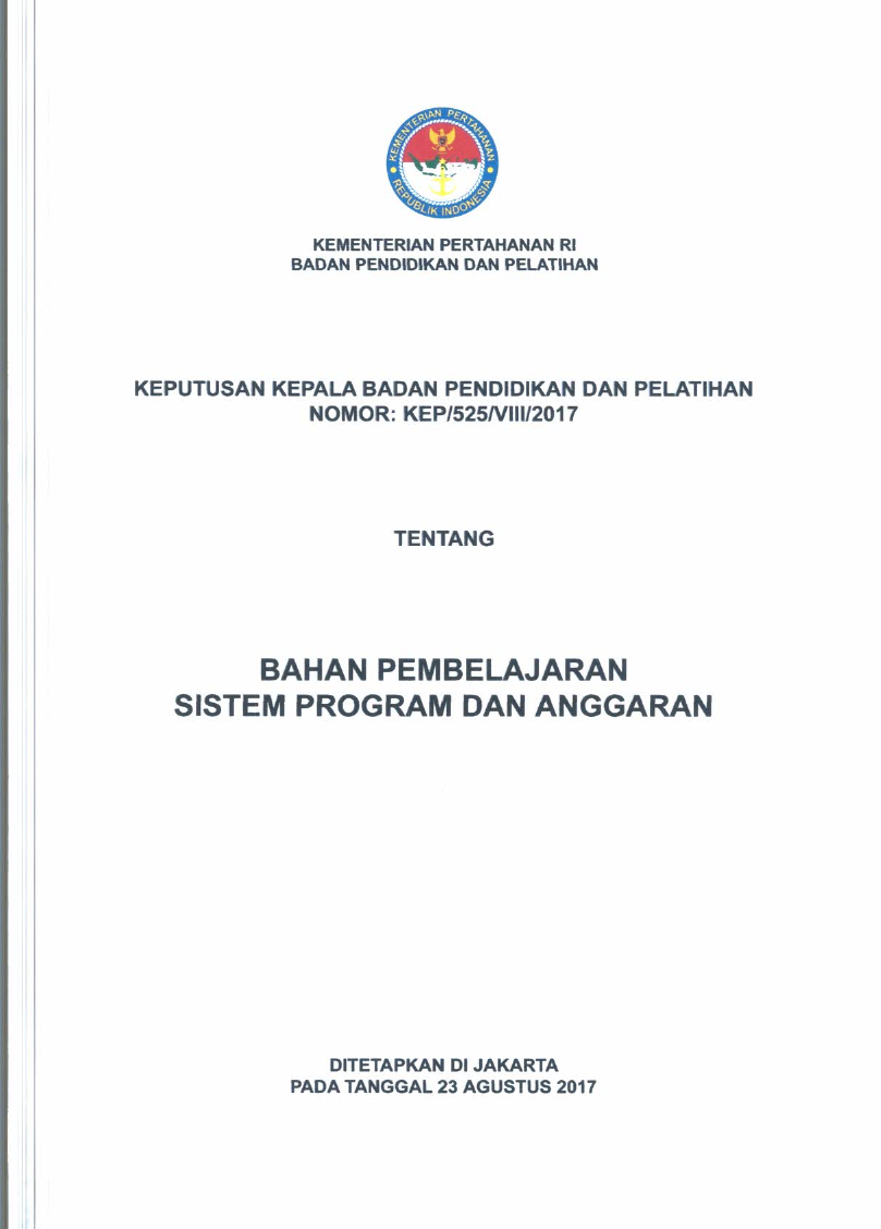 BAHAN PEMBELAJARAN SISTEM PROGRAM DAN ANGGARAN