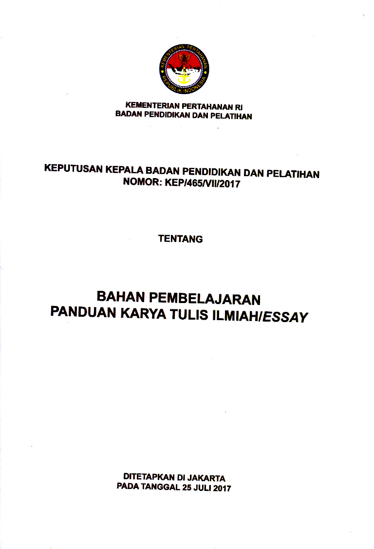 BAHAN PEMBELAJARAN PANDUAN KARYA TULIS ILMIAH/ESSAY