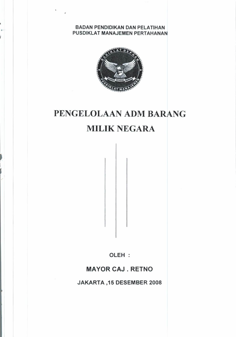 PENGELOLAAN ADM BARANG MILIK NEGARA