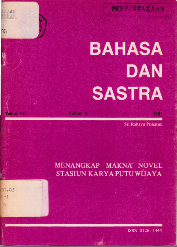 BAHASA DAN SASTRA NOMOR 3 TAHUN VII