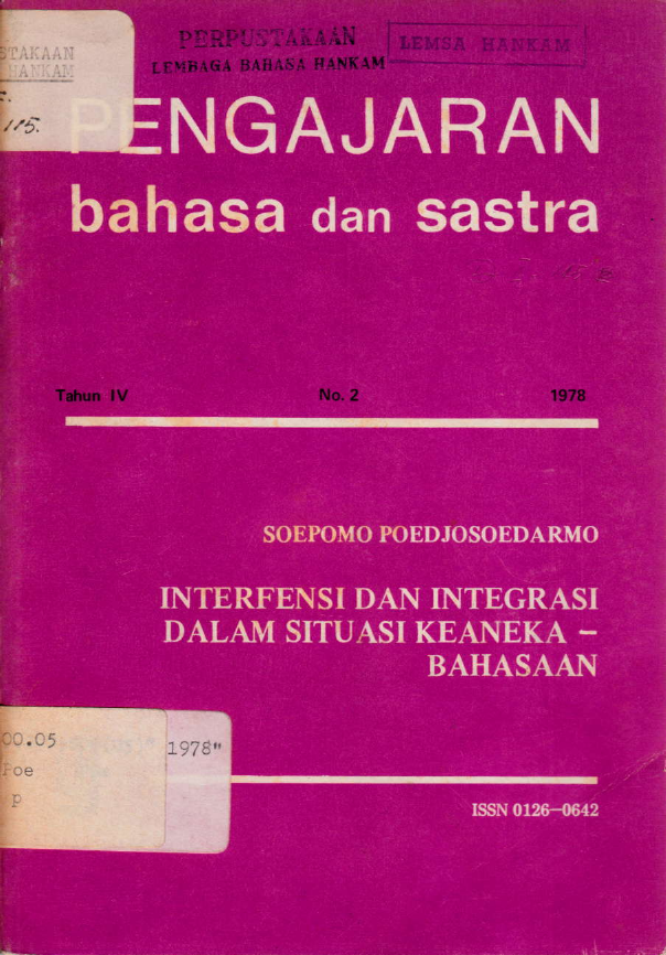 PENGAJARAN BAHASA DAN SASTRA NO. 2 TAHUN IV