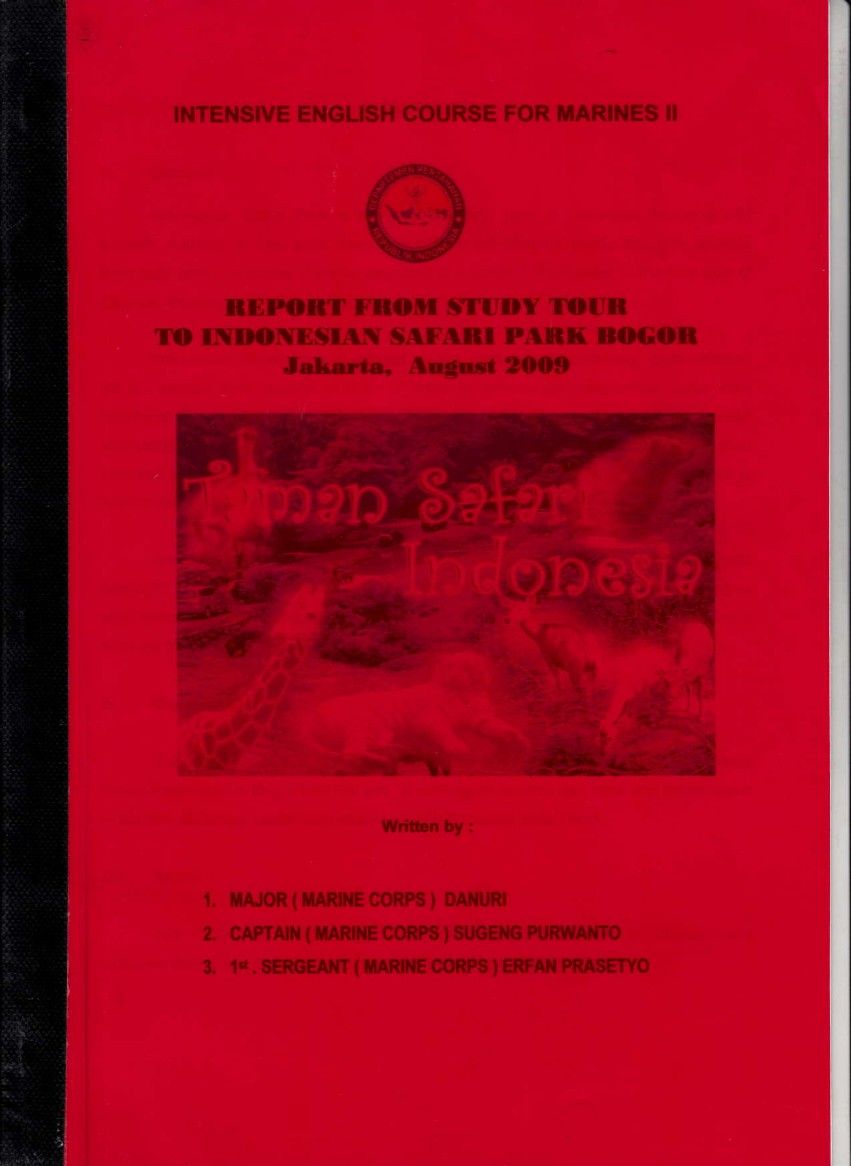 REPORT FROM STUDY TOUR TO INDONESIAN SAFARI PARK BOGOR