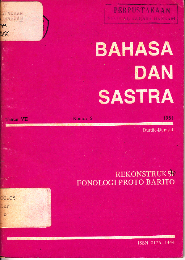 BAHASA DAN SASTRA NOMOR 5 TAHUN VII