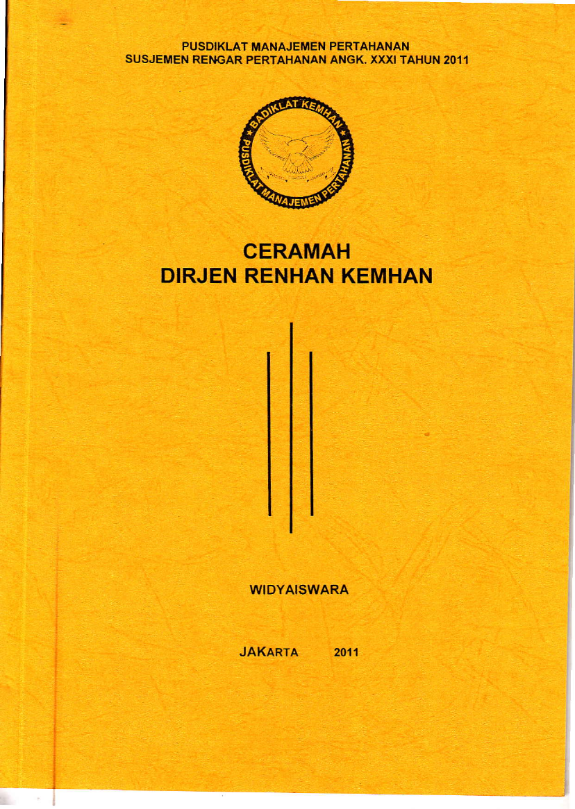 CERAMAH DIRJEN RENHAN KEMHAN