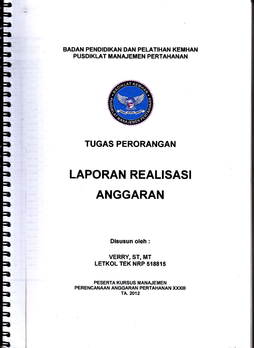 TUGAS MATA KULIADH : LAPORAN REALISASI ANGGARAN