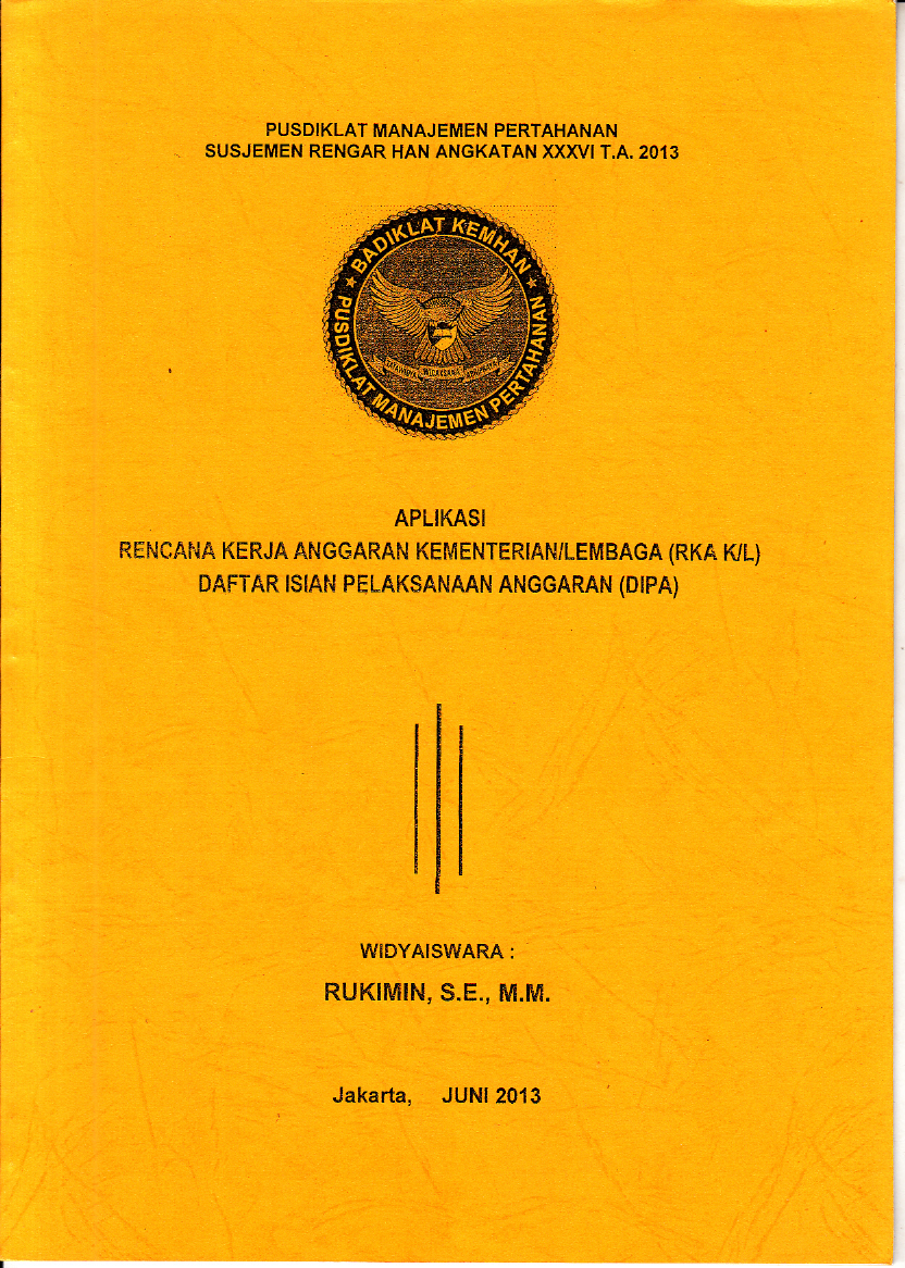 APLIKASI RENCANA KERJA ANGGARAN KEMENTERIAN LEMBAGA (RKA K/L)