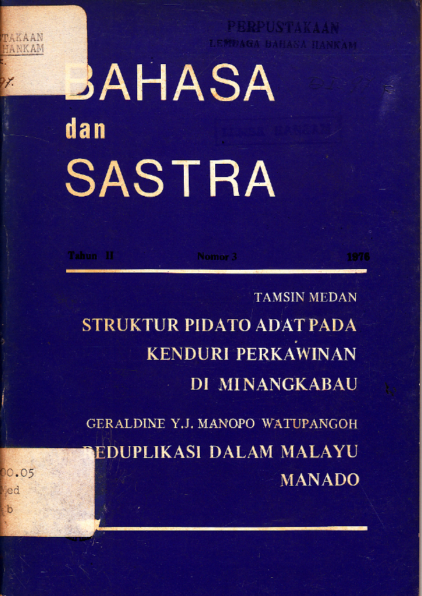 BAHASA DAN SASTRA NOMOR 3 TAHUN II