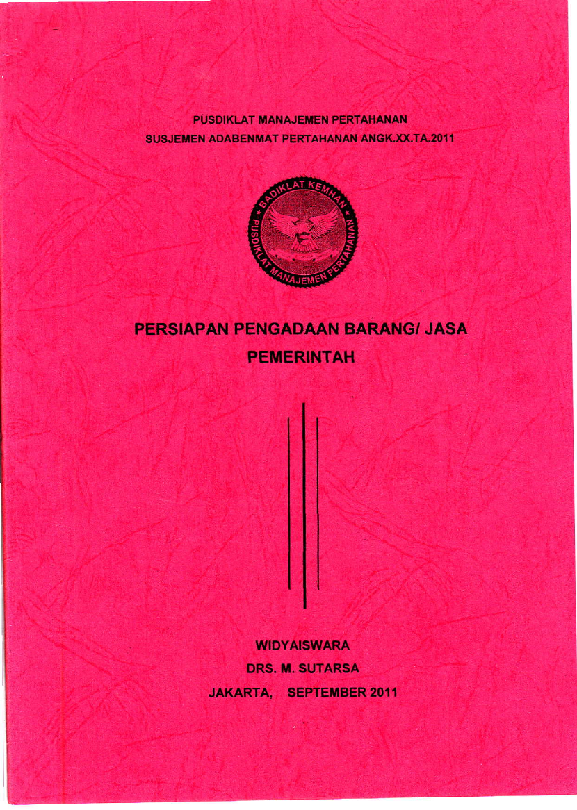 PERSIAPAN PENGADAAN BARANG/JASA PEMERINTAH