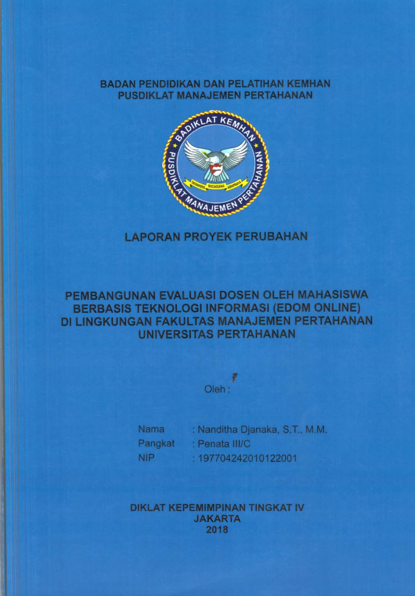 PEMBANGUNAN EVALUASI DOSEN OLEH MAHASISWA BEREBASIS TEKNOLOGI INFORMASI