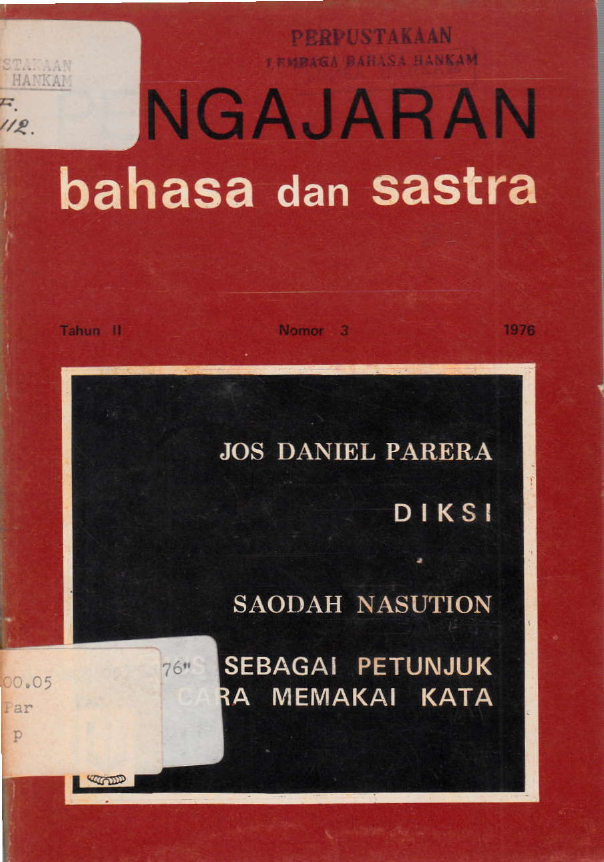 PENGAJARAN BAHASA DAN SASTRA NO. 3 TAHUN II