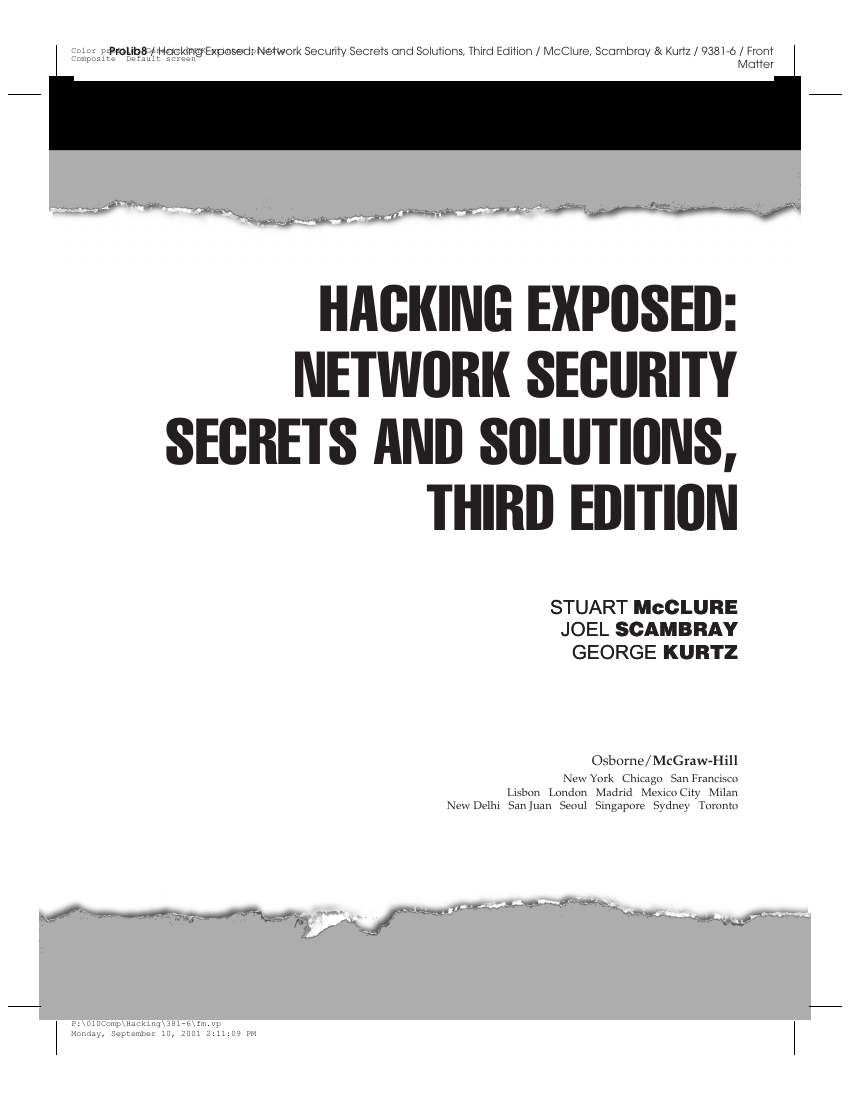 Hacking Exposed - Network Security Secrets & Solutions