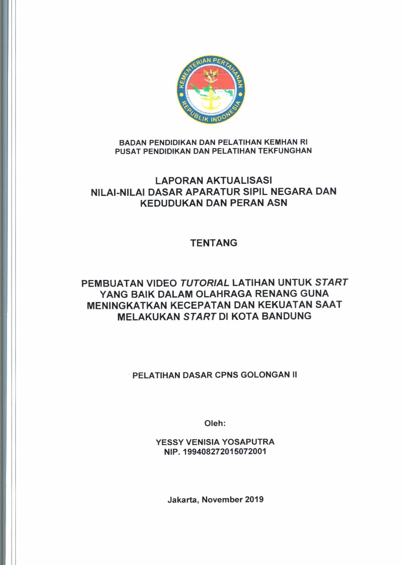 PEMBUATAN VIDEO TUTORIAL LATIHAN UNTUK START YANG BALIK DALAM OLAHRAGA RENANG GUNA MENINGKATKAN KECEPATAN DAN KEKUATAN SAAT MELAKUKAN START DI KOTA BANDUNG