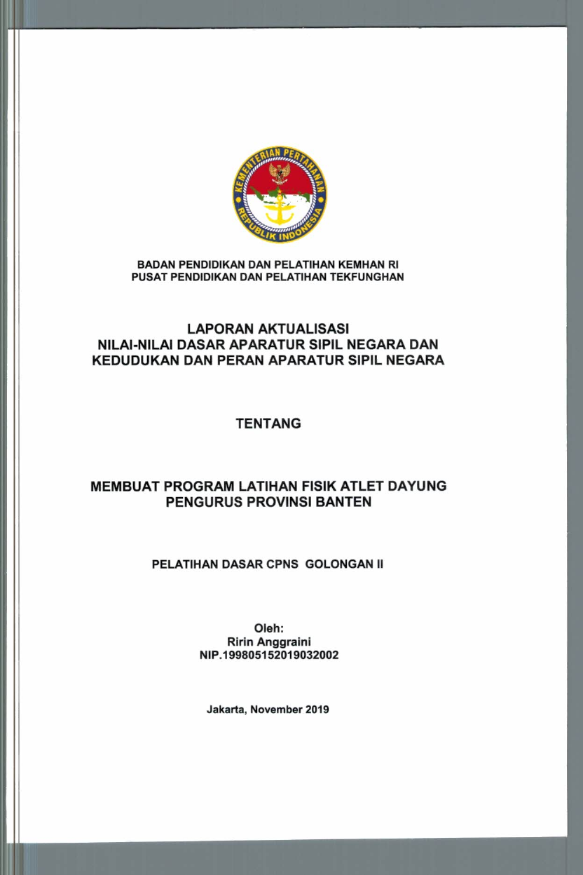 MEMBUAT PROGRAM LATIHAN FISIK ATLET DAYUNG PENGURUS PROVINSI BANTEN