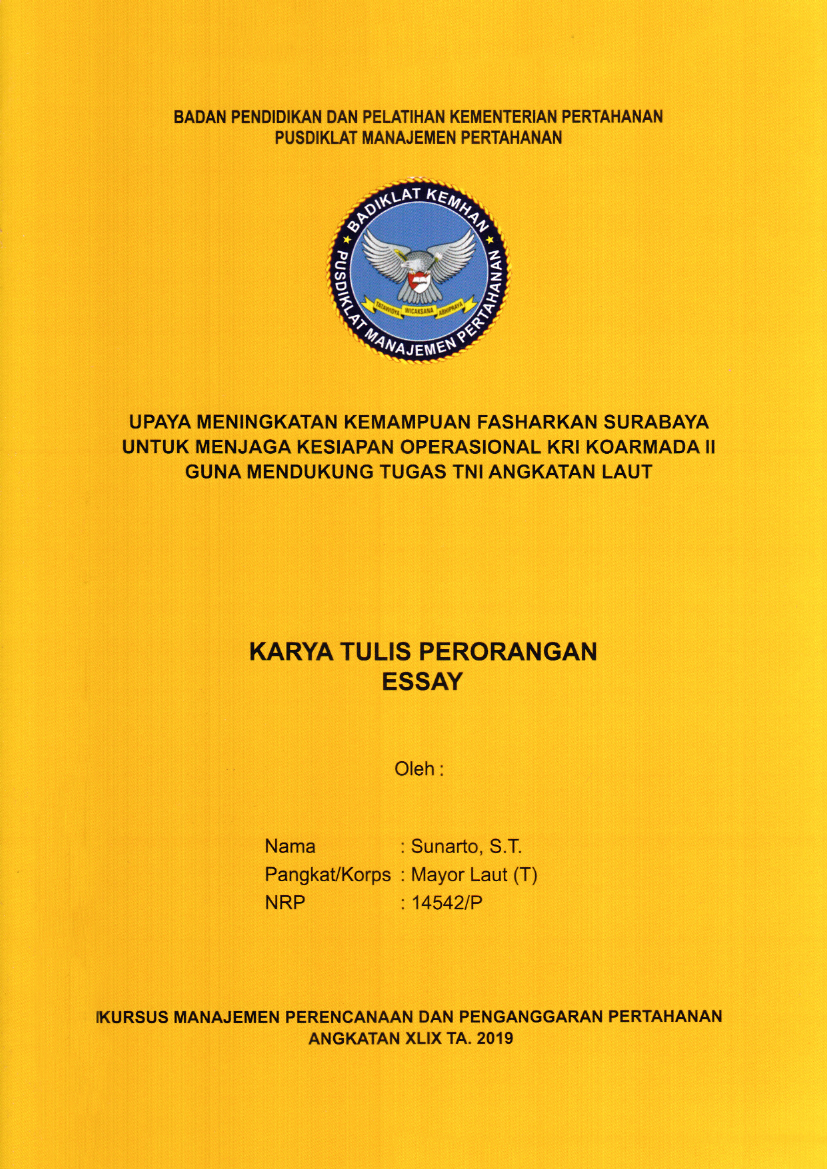 UPAYA MENINGKATKAN KEMAMPUAN FASHARKAN SURABAYA UNTUK MENJAGA KESIAPAN OPERASIONAL KRI KOARMADA II GUNA MENDUKUNG TUGAS TNI ANGKATAN LAUT