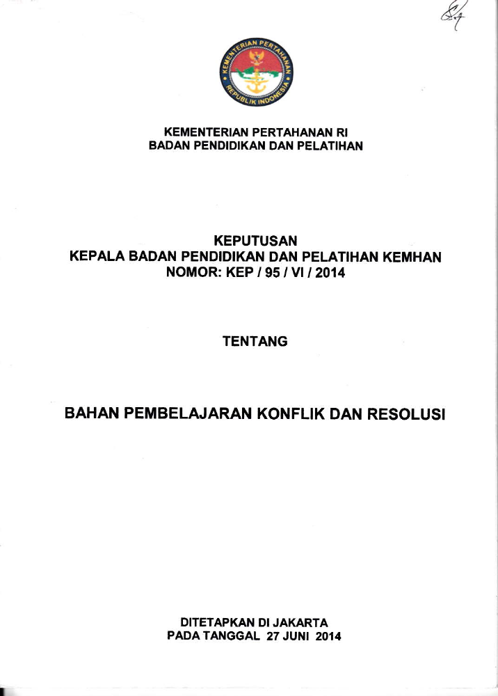 BAHAN PEMBELAJARAN KONFLIK DAN RESOLUSI