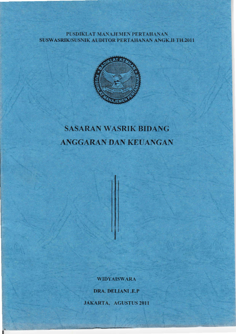 SASARAN WASRIK BIDANG ANGGARAN DAN KEUANGAN
