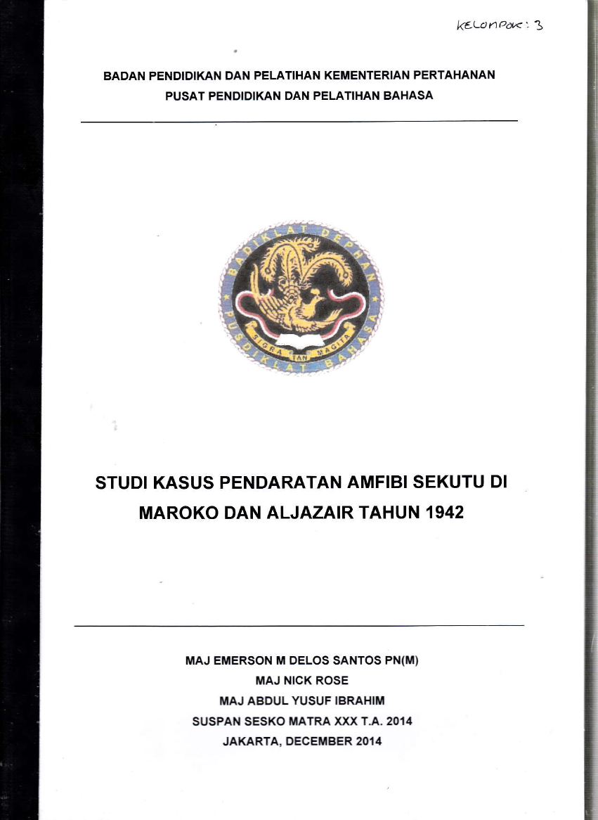 STUDI KASUS PENDARATAN AMFIBI OLEH INGGRIS DAN SEKUTUNYA DI MAROKO DAN ALJAZAIR PADA TAHUN 1942