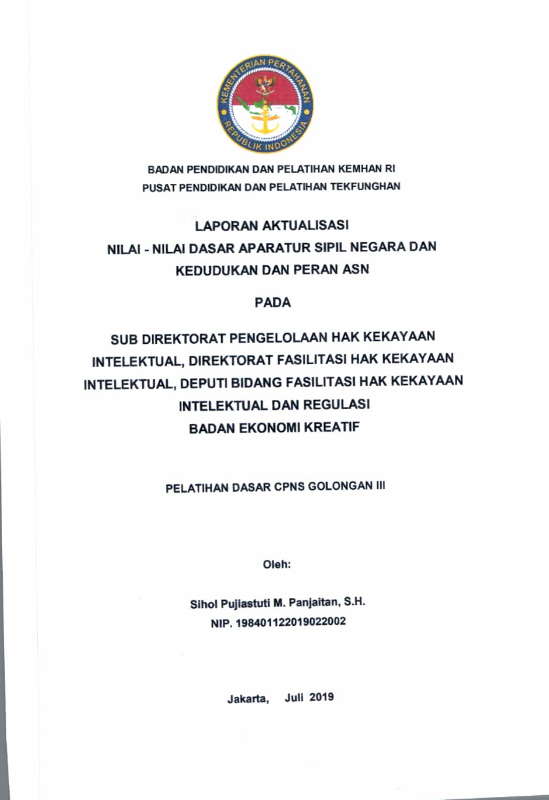 SUB DIREKTORAT PENGELOLAAN HAK KEKAYAAN INTELEKTUAL, DIREKTORAT FASILITASI HAK KEKAYAAN INTELEKTUAL, DEPUTI BIDANG FASILITASI HAK KE KAYAAN INTELEKTUAL DAN REGULASI BADAN EKONOMI KREATIF