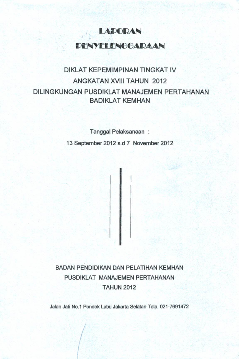 DIKLAT KEPEMIMPINAN TINGKAT IV ANGKATAN XVII TAHUN 2012