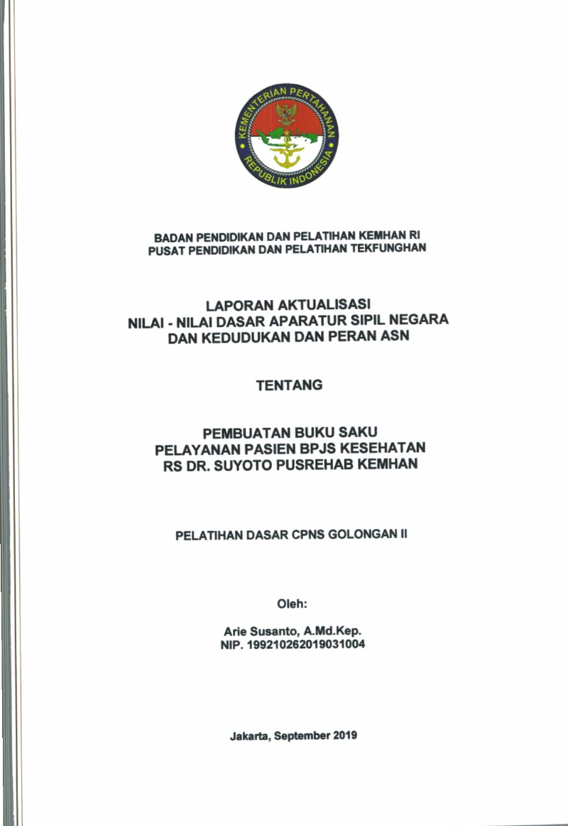 PEMBUATAN BUKU SAKU PELAYANAN PASIEN BPJS KESEHATAN RS DR.SUYOTO PUSREHAB KEMHAN