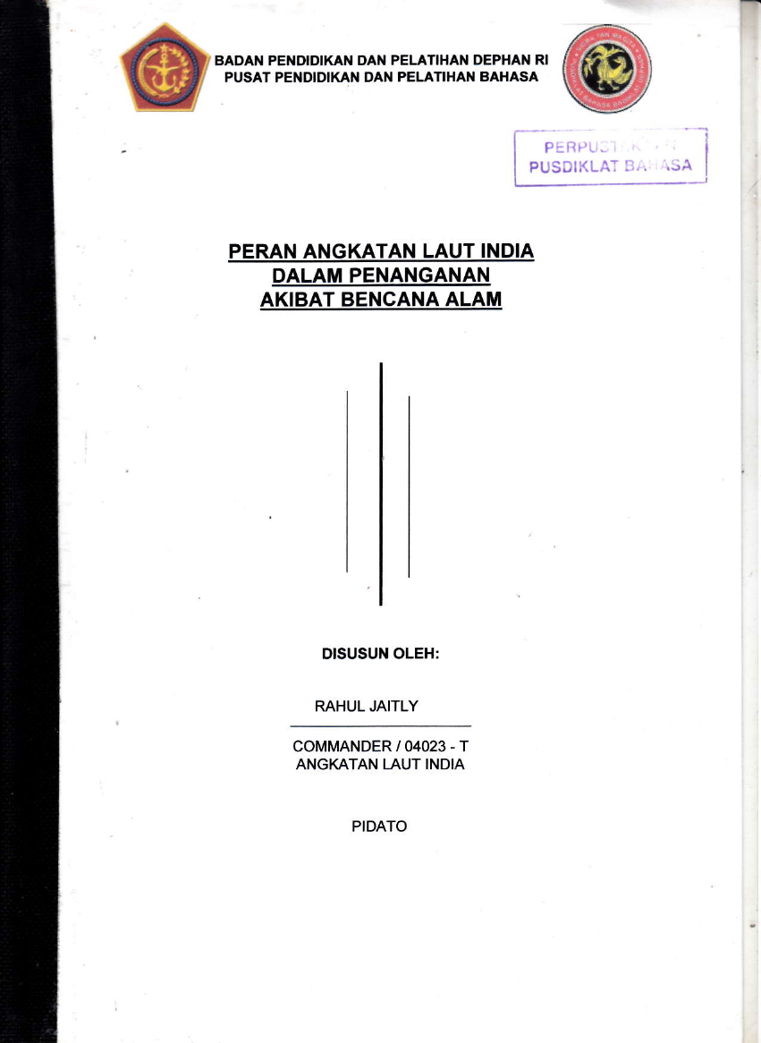 PERAN ANGKATAN LAUT INDIA DALAM PENANGANAN AKIBAT BENCANA ALAM