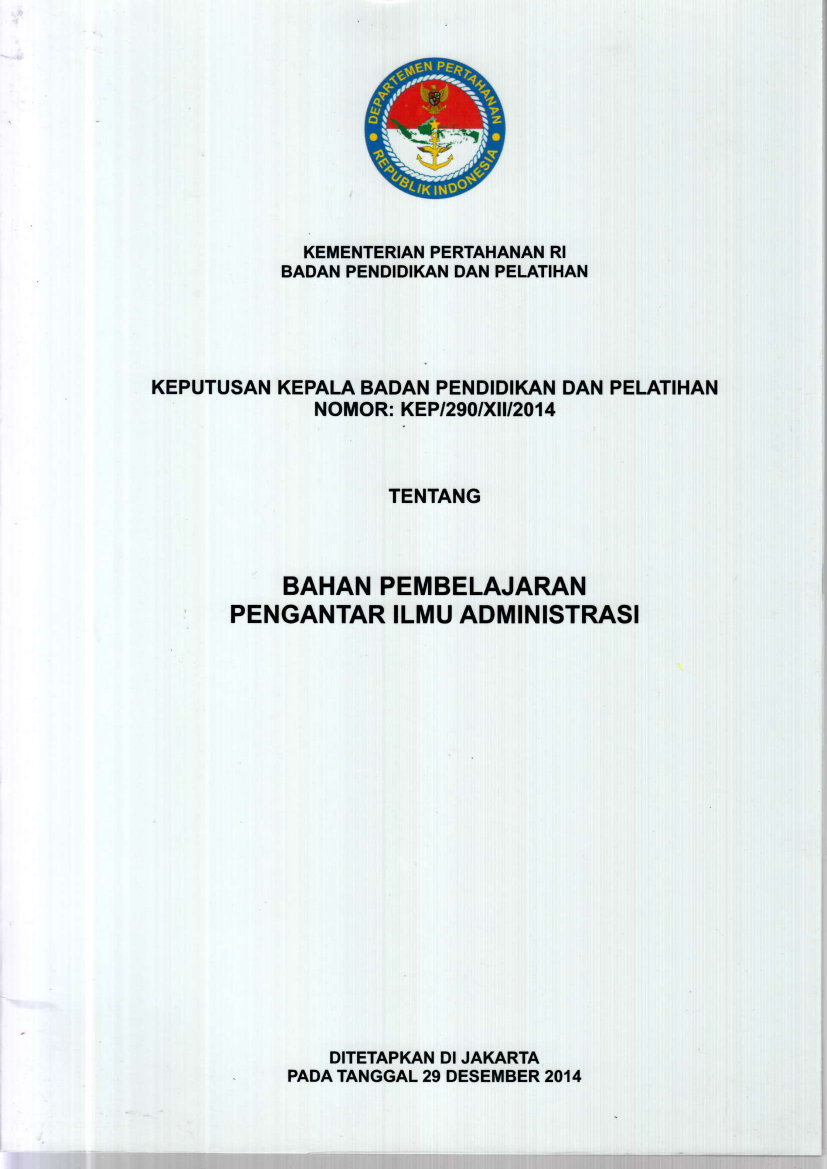 BAHAN PEMBELAJARAN PENGANTAR ILMU ADMINISTRASI
