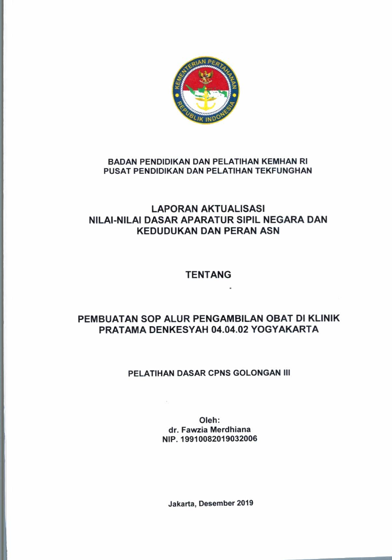 PEMBUATAN SOP ALUR PENGAMBILAN OBAT DI KLINIK PRATAMA DENKESYAH 04.04.02 YOGYAKARTA