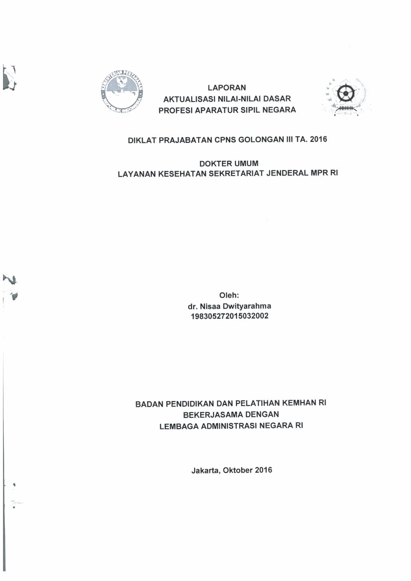 DOKTER UMUM LAYANAN KESEHATAN SEKRETARIAT JENDERAL MPR RI