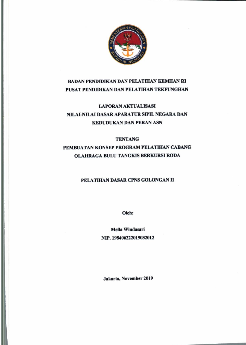 PEMBUATAN KONSEP PROGRAM PELATIHAN CABANG OLAHRAGA BULU TANGKIS BERKURSI RODA