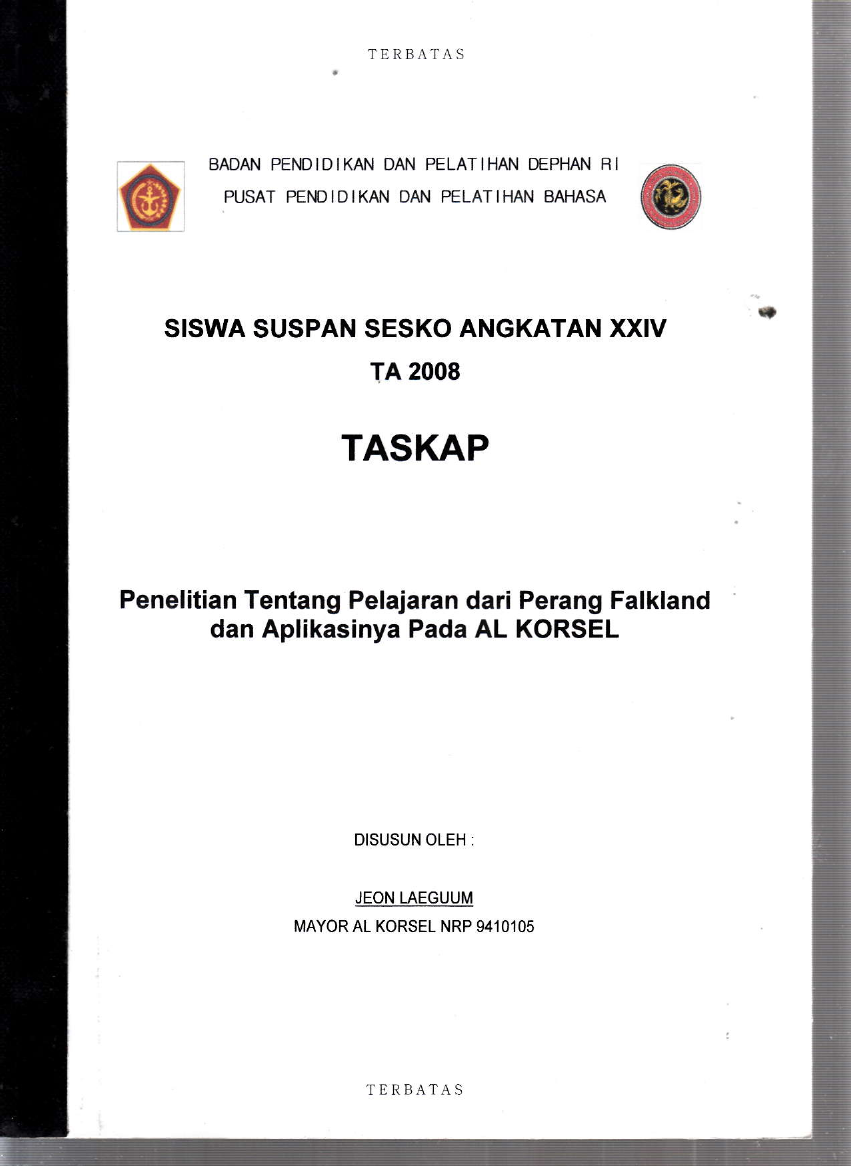 PENELITIAN TENTANG PELAJARAN DARI PERANG FALKLAND DAN APLIKASINYA PADA AL KORSEL