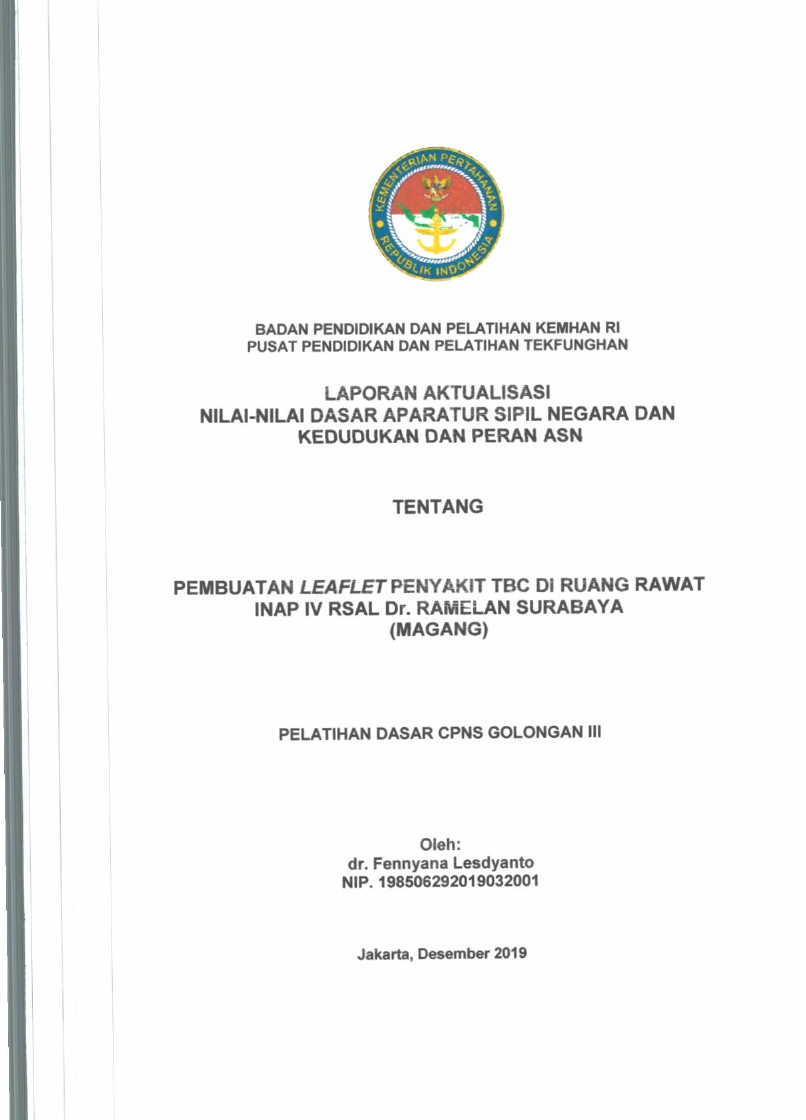 PEMBUATAN LEAFLET PENYAKIT TBC DI RUANG RAWAT INAP IV RSAL DR. RAMELAN SURABAYA (MAGANG)