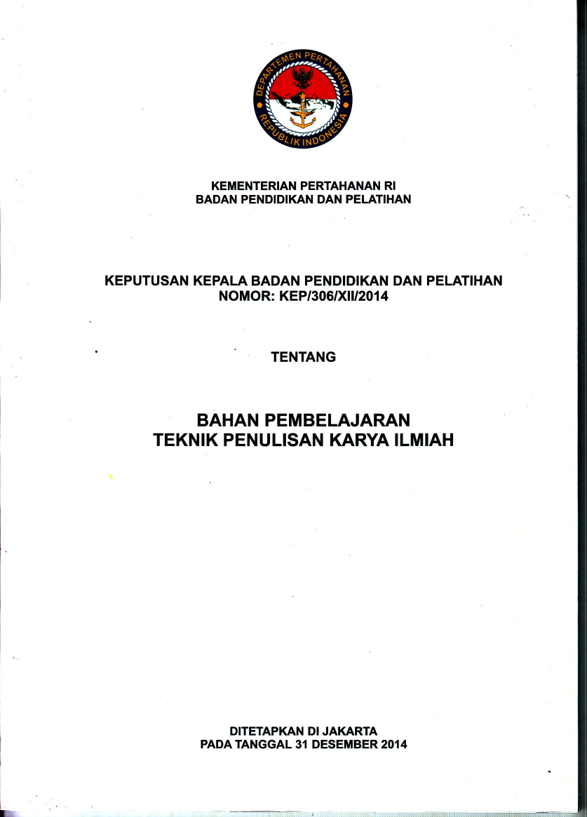 BAHAN PEMBELAJARAN TEKNIK PENULISAN KARYA ILMIAH