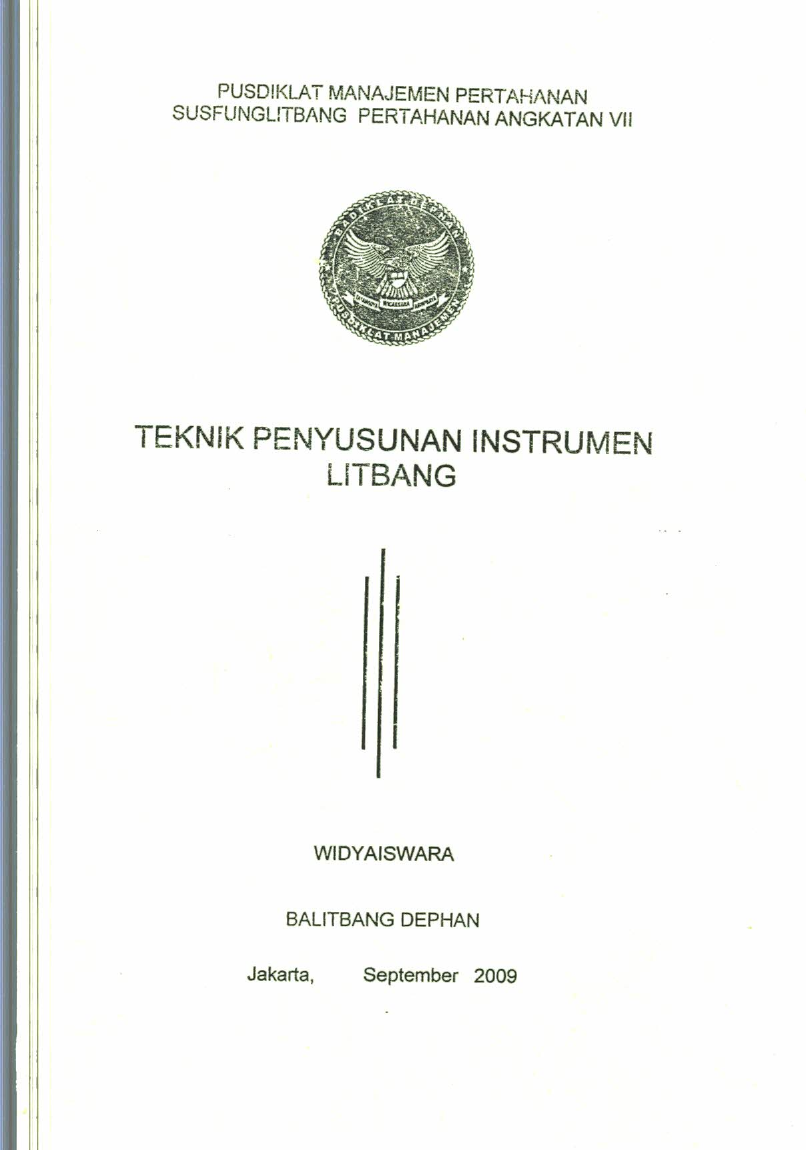 TEKNIK PENYUSUNAN INSTRUMEN LITBANG