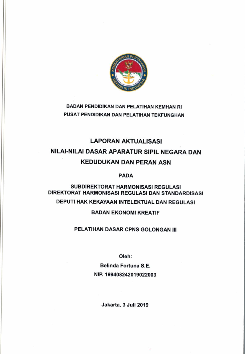 SUBDIREKTORAT HARMONISASI REGULASI DIREKTORAT HARMONISASI REGULASI DA STANDARISASI DEPUTI HAK KEKAYAAN INTELEKTUAL DAN REGULASI BADAN EKONOMI KREATIF