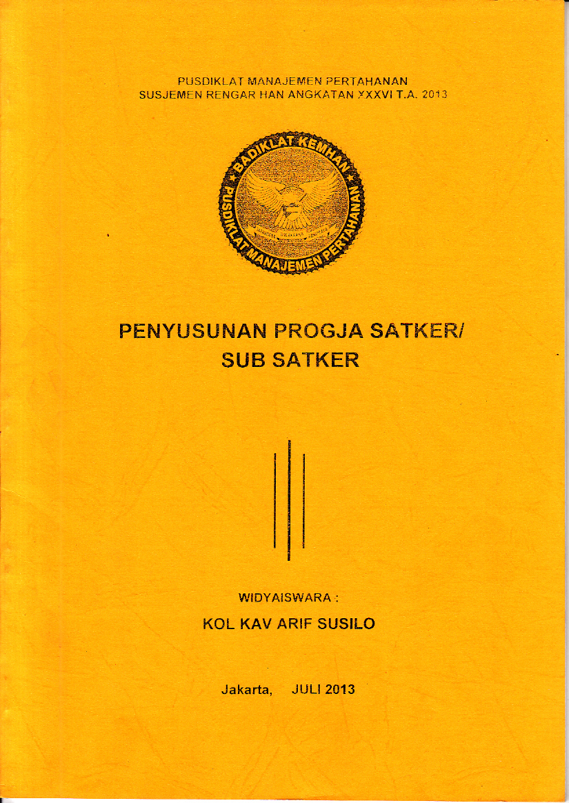 PENYUSUNAN PROGJA SATKER/SUB SATKER