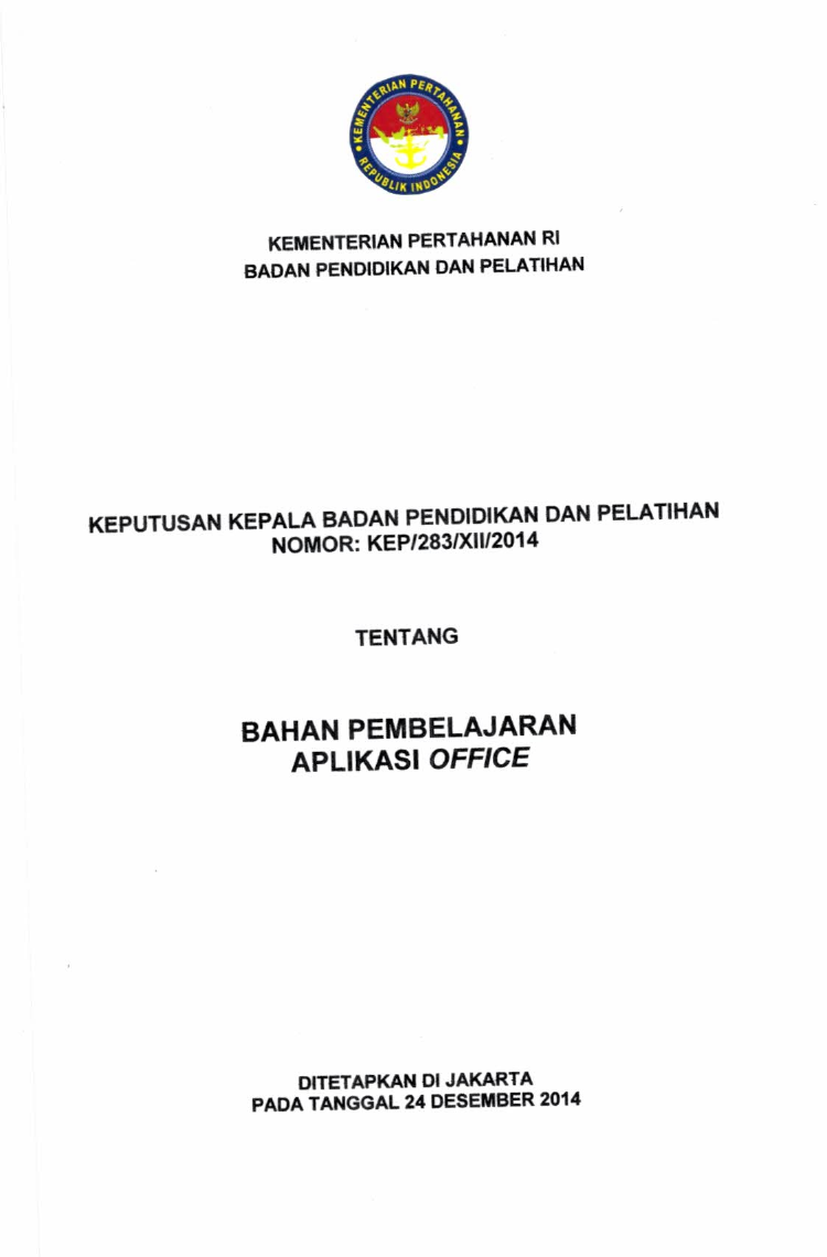 BAHAN PEMBELAJARAN APLIKASI OFFICE