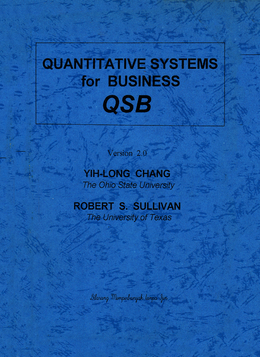 QUANTITATIVE SYSTEMS FOR BUSINESS QSB