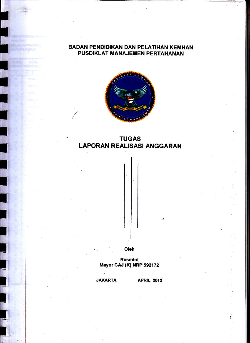 TUGAS PERORANGAN : LAPORANG REASLISASI ANGGARAN