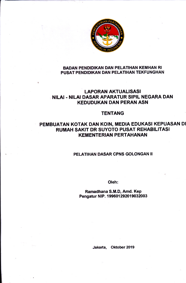 PEMBUATAN KOTAK DAN KOIN, MEDIA EDUKASI KEPUASAN DI RUMAH SAKIT DR. SUYOTO PUSAT REHABILITASI KEMENTERIAN PERTAHANAN