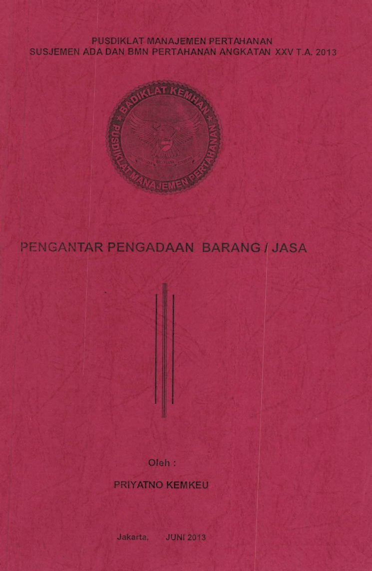 PENGANTAR PENGADAAN BARANG/JASA