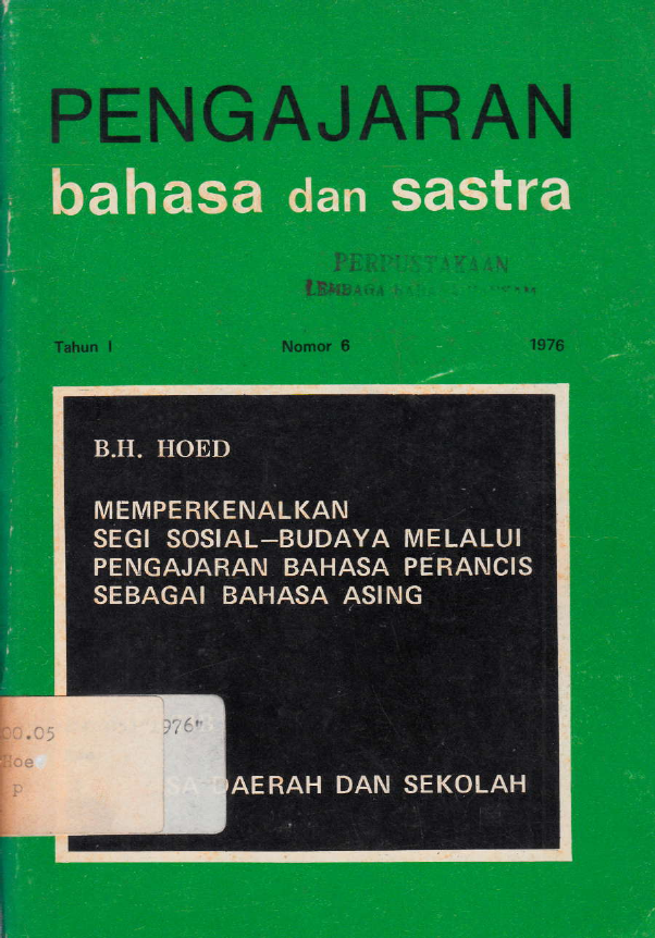 PENGAJARAN BAHASA DAN SASTRA NO. 6 TAHUN I