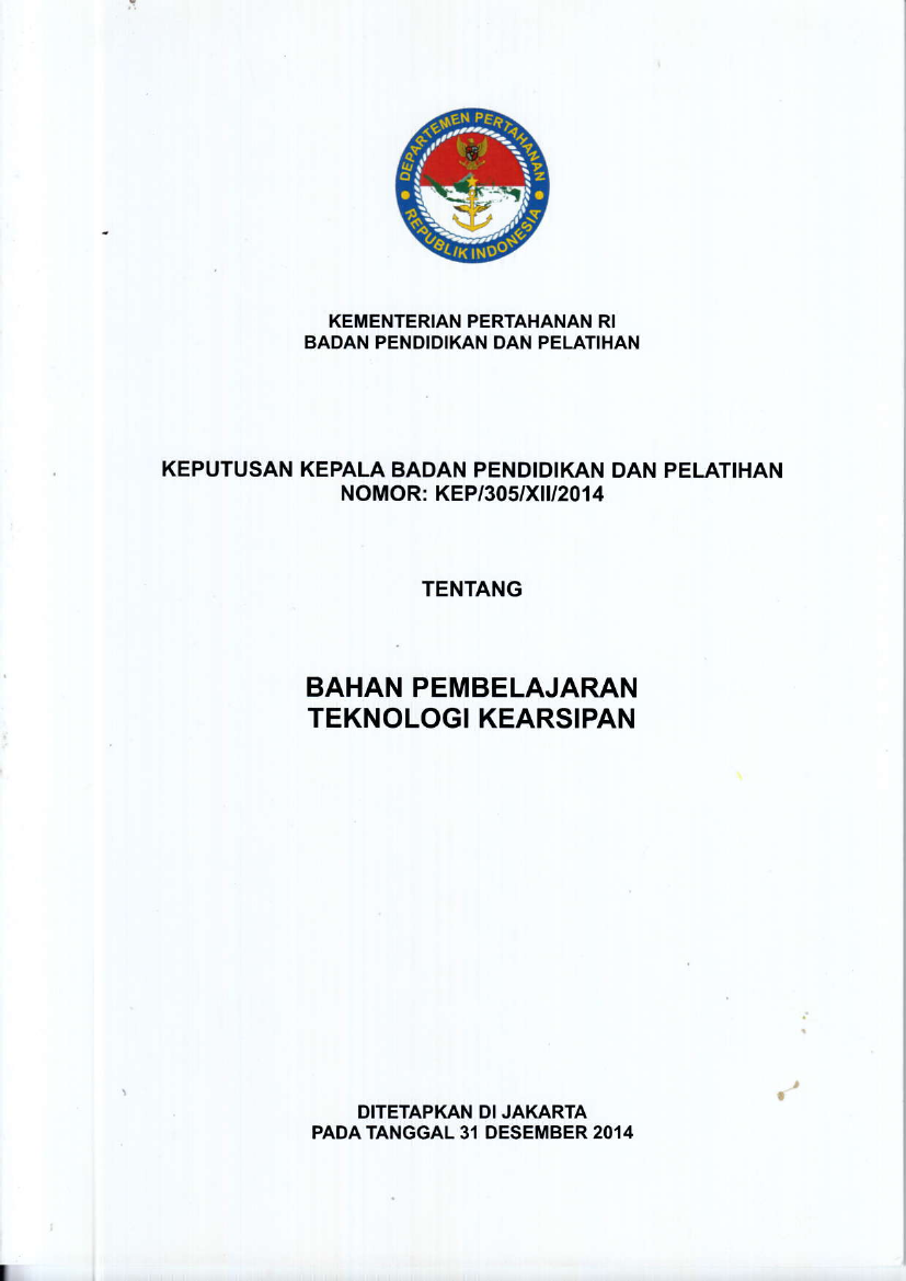 BAHAN PEMBELAJARAN TEKNOLOGI KEARSIPAN