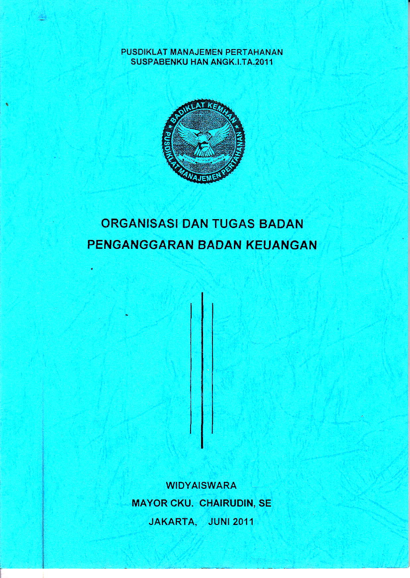 ORGANISASI DAN TUGAS BADAN PENGANGGARAN BADAN KEUANGAN